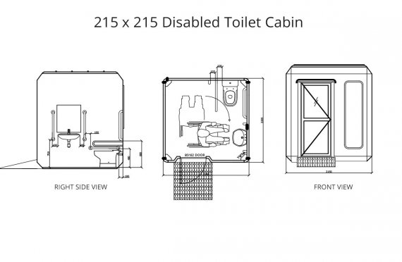 215x215 შეზღუდული შესაძლებლობის მქონე პირების პორტალური  ტუალეტის კაბინა