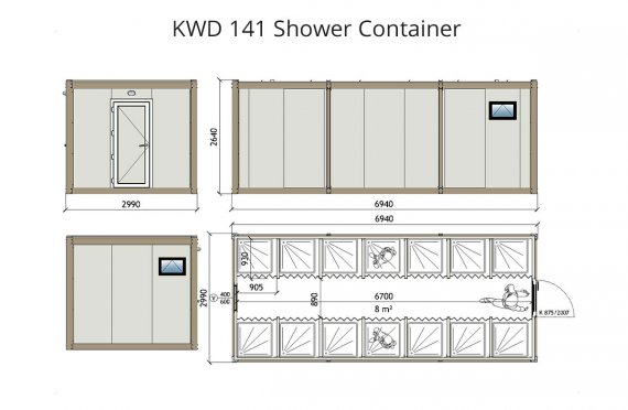 KWD 141 საშხაპე კონტეინერი