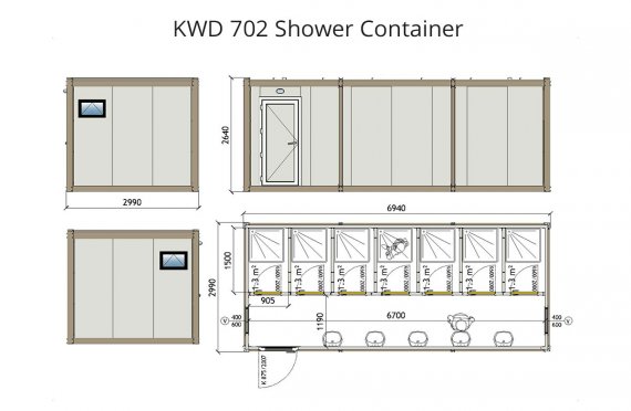 KWD 702  საშხაპე კონტეინერიr