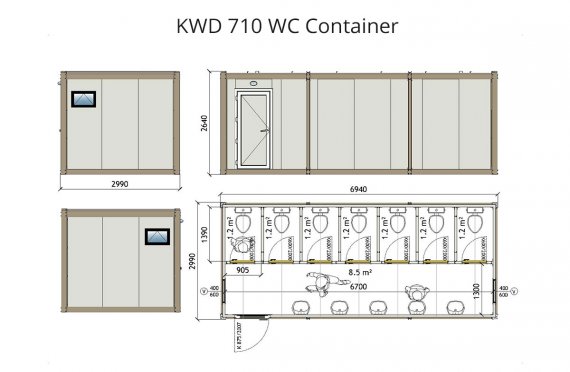KWD 710 საპირფარეშო კონტეინერი